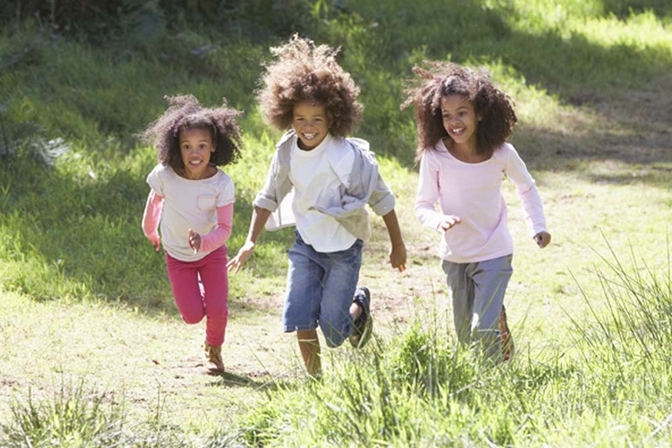 Children Running and smiling