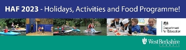 HAF 2023 - Holiday, Activities and Food Programme banner image.