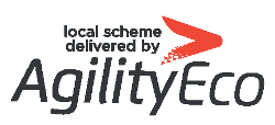 The Agility Eco logo with the words 'local scheme delivered by Agility Eco'