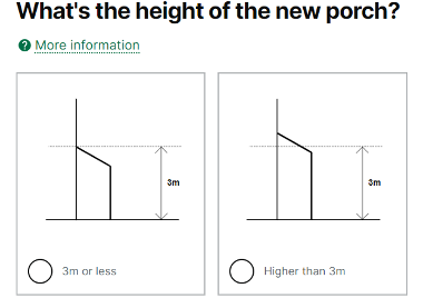 ODP: Screenshot of what is the height of the porch